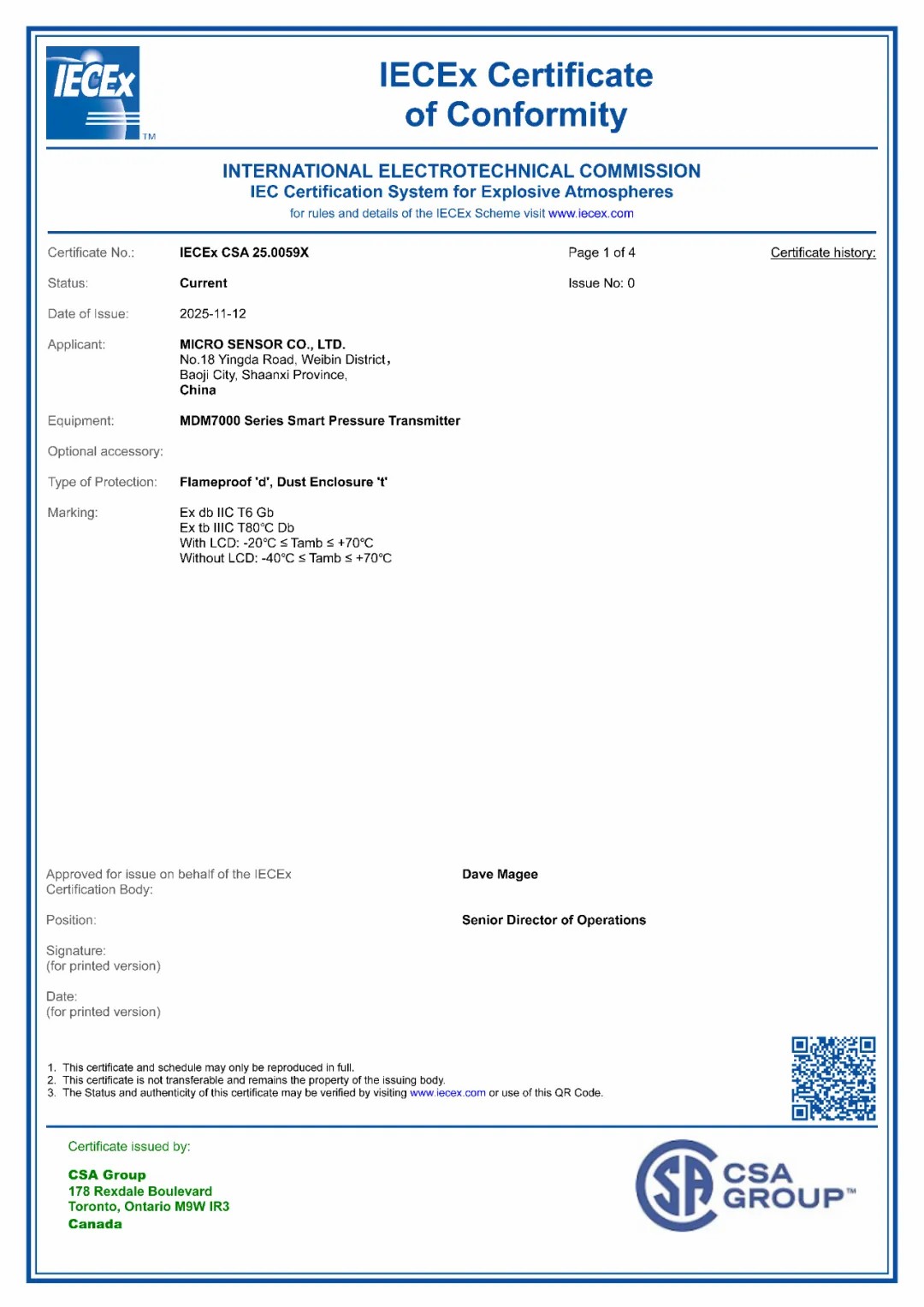 IECEx Certificate of MDM7000 IECEx Certificate of MDM7000